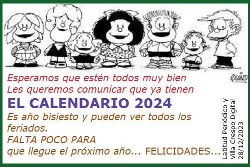 MAFALDA Y SUS AMIGOS CALENDARIO 2024